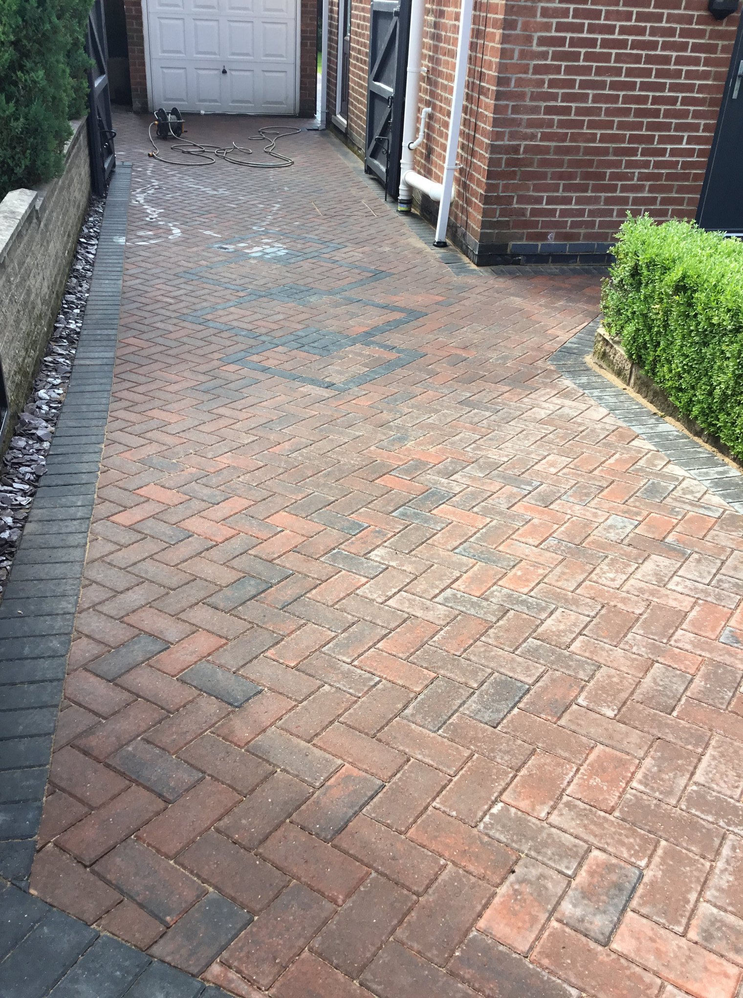 Brindle driveway cleaned by RMS in Hucknall