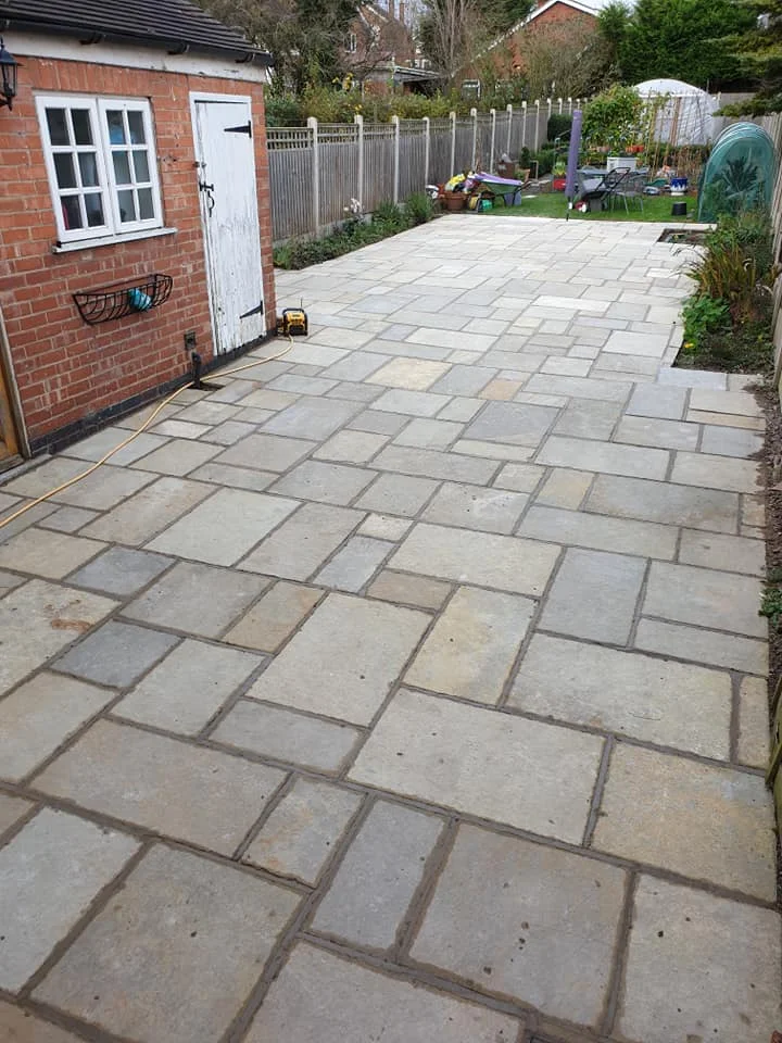 completed patio after cleaning and repointing