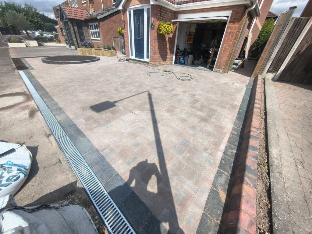 Block-paved driveway from the RMS Hucknall sealing project