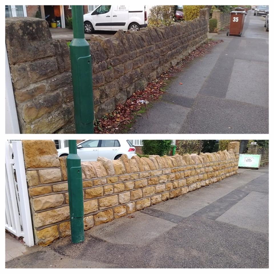 Stone wall cleaned by RMS